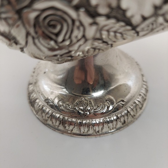 Silverplate Sugar Scuttle w/Cube Scoop Ornate Elegant Roses Silverplate VTG - Picture 13 of 16